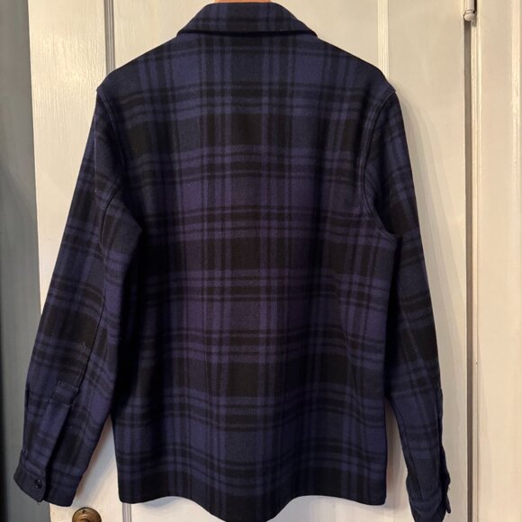 Wallace and Barnes from J. Crew zip-front wool workshirt * Medium * Navy/Black - Picture 2 of 6